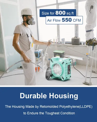 Vista 7 de ALORAIR PureAiro HEPA Pro 770 - Limpiador de aire industrial, sistema de filtración de 3 etapas, toma GFCI, máquina negativa, limpiador de aire