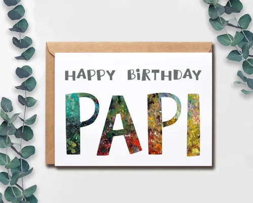 Vista 3 de EruditeGifts Feliz cumpleaños Papi - Tarjeta de cumpleaños Papi - Tarjeta Papi - Tarjeta para Papi Modern - Tarjeta de cumpleaños Papi - Tarjeta
