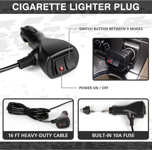 Vista 5 de RONSTA 2 luces de baliza para camiones, luz estroboscópica LED, 12 V-24 V, ámbar, 36 luces LED intermitentes de seguridad con magnético y cable