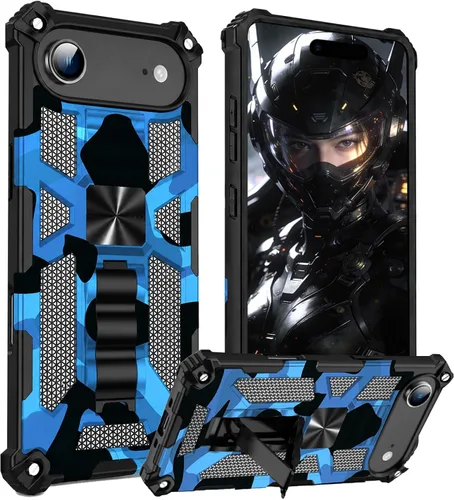 Vista 28 de CCSmall Funda de camuflaje para Apple iPhone 14 para hombres, protección resistente a prueba de golpes con función atril para iPhone 14 MC verde