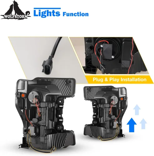Vista 5 de Conjunto de faros delanteros para Ford F250, F350, F450, F550, F550 2017, 2018, 2019, 2020, con modos de iluminación LED funcionales, DRL, reemplazo