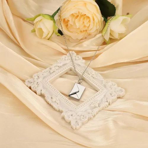 Vista 8 de YINYIFANS Collar con medallón de sobre personalizado, collares personalizados para mujeres que contienen imágenes, regalo para mamá, esposa, niña