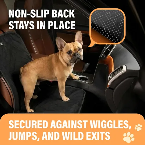 Vista 3 de Active Pets - Funda para asiento de coche para perros, protector impermeable para asiento delantero para SUV, camión y sedán, sistema de seguridad
