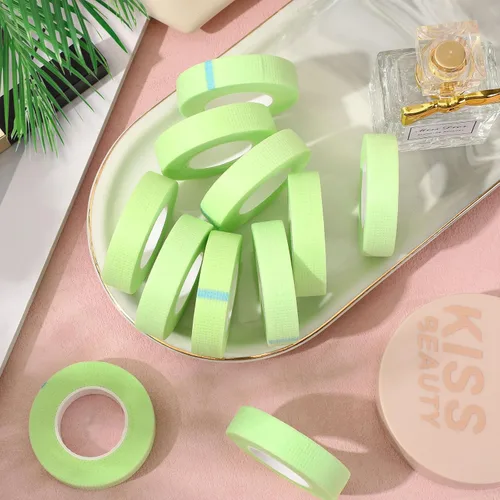 Vista 6 de UPINS 24 rollos de cinta de pestañas, cinta de tela microporosa transpirable para suministros de extensión de pestañas (verde)