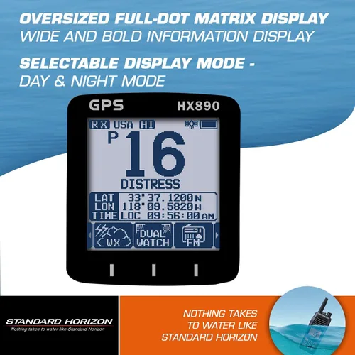 Vista 3 de STANDARD HORIZON HX890BK VHF-HH, 6 vatios, con GPS y FM RCVR
