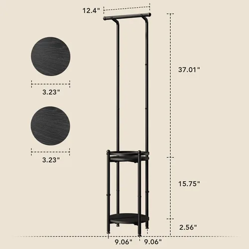 Vista 3 de Homsorout Soporte para plantas para interiores y exteriores, soporte de metal resistente de 2 niveles para plantas colgantes de hierro que ahorra