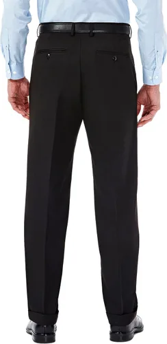 Vista 3 de Haggar Mynx Gabardine pantalón plisado con cintura ajustable, invisible, para hombre.