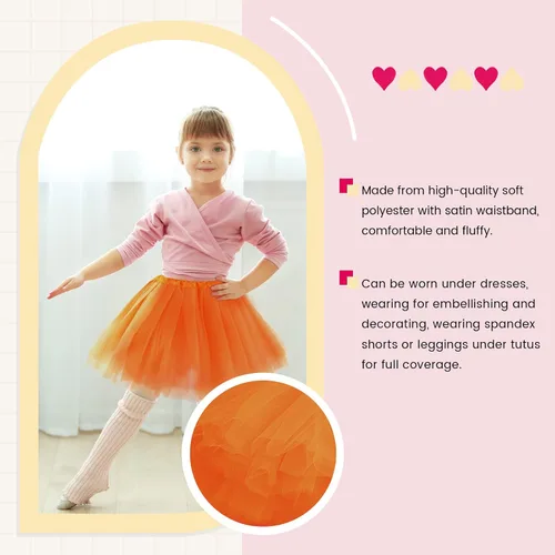 Vista 5 de Simplicity Falda tutú de tul de 4 capas para bebé, 6 meses a 8 años