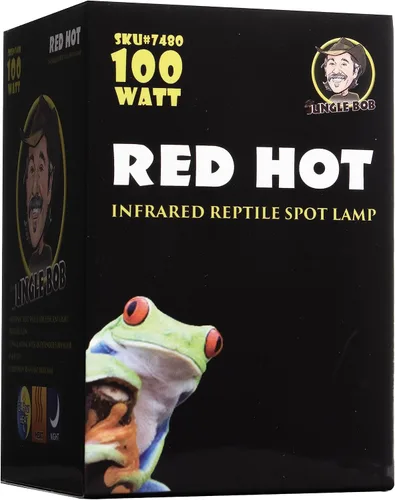 Vista 2 de Jungle Bob - Bombilla de calor rojo vivo - Luz nocturna infrarroja de 100 W para visualización nocturna sin molestias - Fuente de calor segura