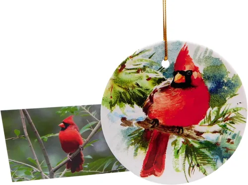 Vista 6 de Legend of The Cardinal - Juego de decoración para árbol de Navidad con tarjeta de historia