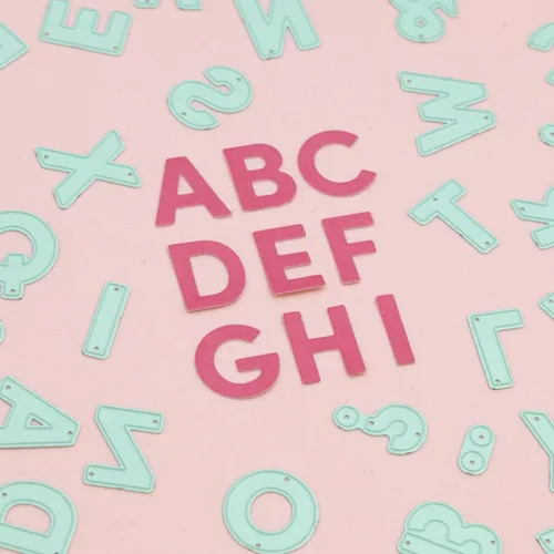 Vista 2 de Craftelier - Set 39 Uppercase Letter and Symbol Dies for Card Making, Scrapbooking and Crafting Projects Compatible with Various Die Cutting