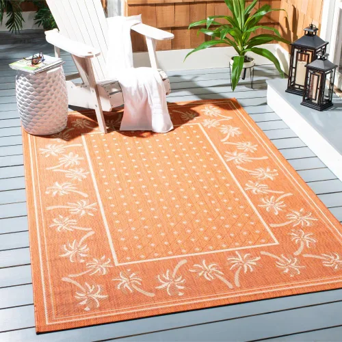 Vista 11 de SAFAVIEH Courtyard Collection - Alfombra de pasillo, 2 pies 3 pulgadas x 6 pies 7 pulgadas, color azul y marfil, no desprende pelusa y de fácil