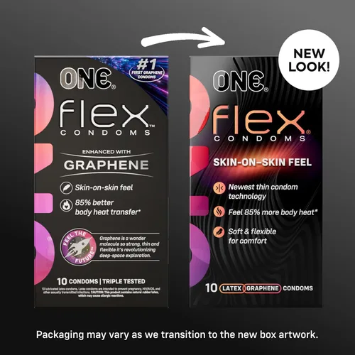 Vista 9 de ONE Preservativos Flex - Preservativos de próxima generación mejorados con grafeno, el material más delgado y fuerte del mundo& # x2019 Sensación