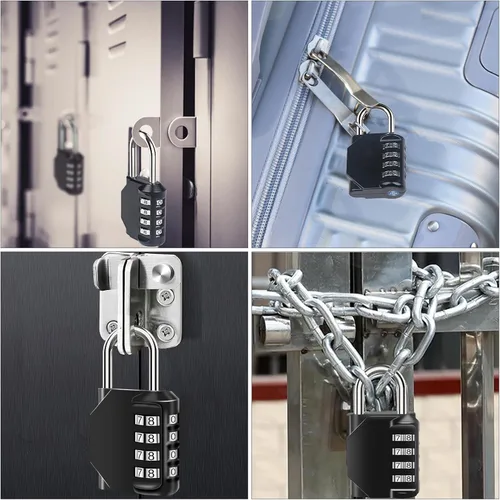 Vista 7 de Candados de combinación impermeables de 4 dígitos con código de combinación, cerradura de combinación de aleación de zinc para puerta, cajas