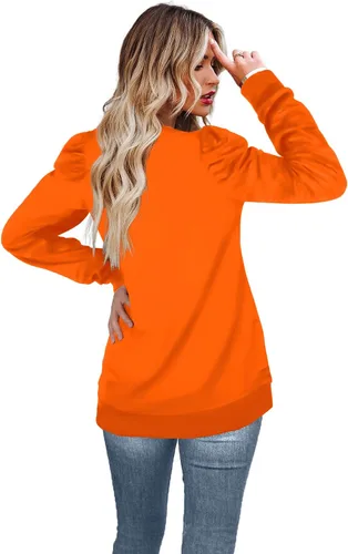 Vista 4 de WEESO Sudaderas con cuello redondo para mujer de manga abombada