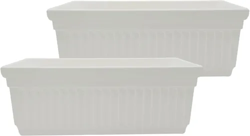 Vista 20 de The HC Companies Macetero veneciano de 18 pulgadas con tapón de drenaje, macetas de plástico ligero resistente a los rayos UV para interiores y Negro