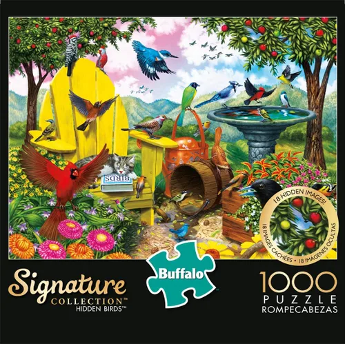 Vista 2 de Buffalo Games - Hidden Birds - Rompecabezas de 1000 piezas