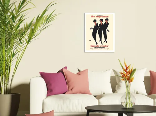 Vista 3 de The Supremes - 1965 Lincoln Center Philharmonic Hall Concert - Vintage Music Poster by Joe Eula c.1965 - Master Art Print (Unframed) 6in x 9in