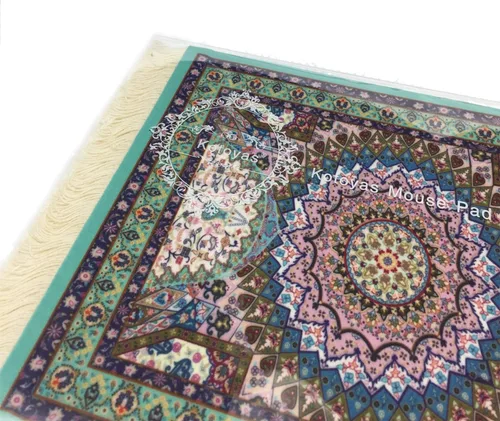 Vista 3 de alfombrilla estilo tapete persa para mouse, varios motivos (corazón azul)