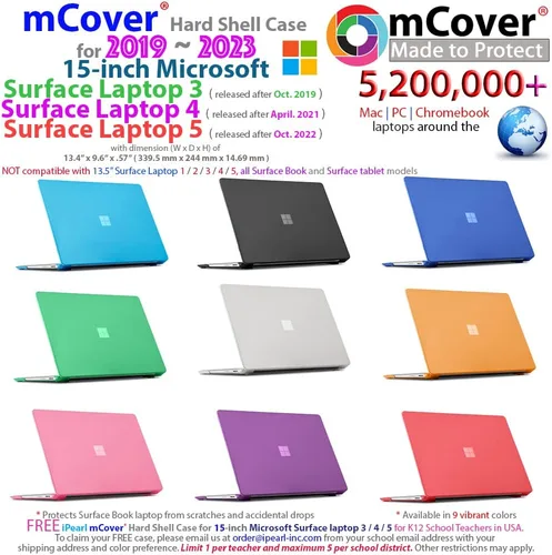 Vista 2 de mCover Funda compatible con laptop Microsoft Surface de 15 pulgadas 2019-2023 solo 5/4/3 (no compatible con otros modelos Microsoft Surface)