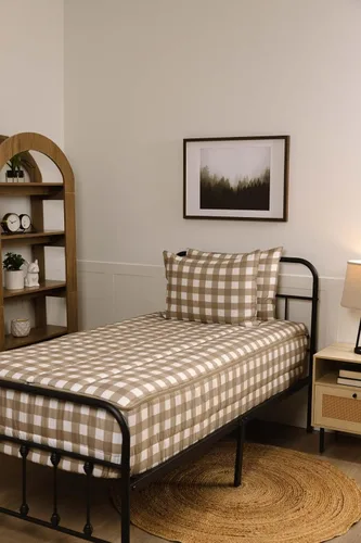 Vista 22 de Beddy's Juego de ropa de cama todo en uno con cremallera para niños, diseño Beige
