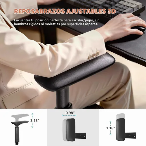Vista 6 de ErgoSift Silla de oficina ergonómica M1 con profundidad de asiento