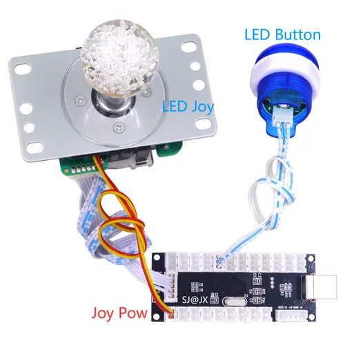 Vista 6 de SJJX Arcade Game LED DIY Kit Mechanical Keyboard Switch Arcade LED Button LED Joystick Controller Zero Delay USB Encoder for PC MAME Retropie JAMMA