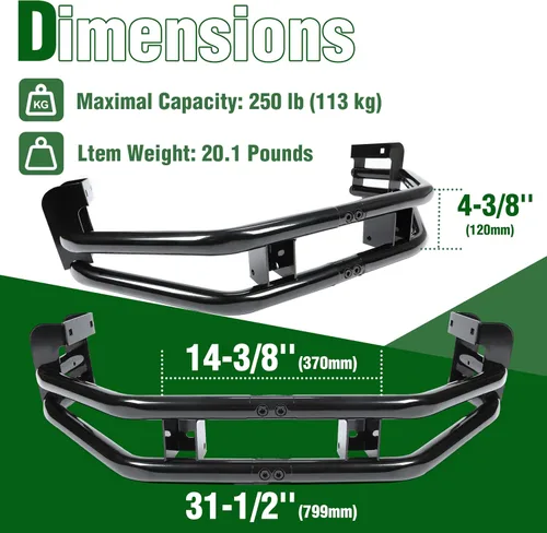 Vista 3 de ECOTRIC Barra de parachoques trasero y kit de enganche para cortacéspedes de giro cero compatibles con John Deere Z235 Z255 Z335E Z335M Z345M Z345R