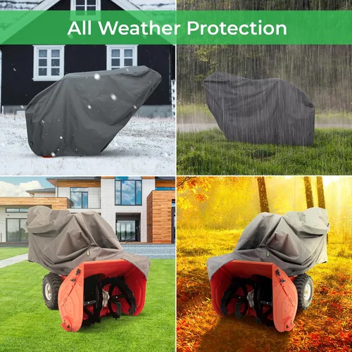 Vista 4 de Cubierta para soplador de nieve resistente al agua 600D para exteriores, ajuste universal para dos etapas (60 x 33 x 45 pulgadas), resistente a