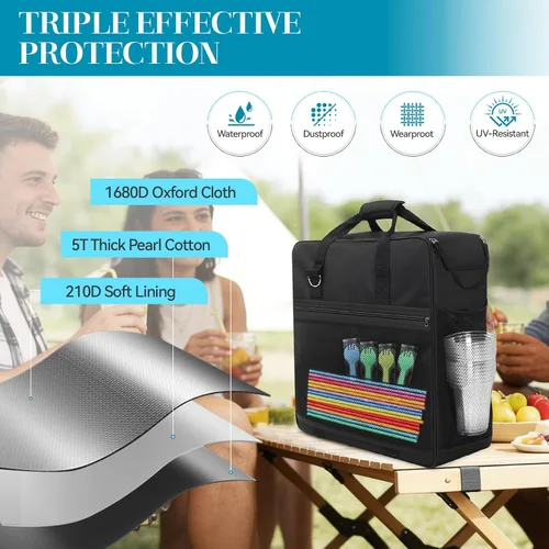 Vista 5 de Bolsa de transporte para máquina Ninja Slushie FS301 y FS300 y FS305, funda de almacenamiento acolchada de viaje de apertura lateral, protector