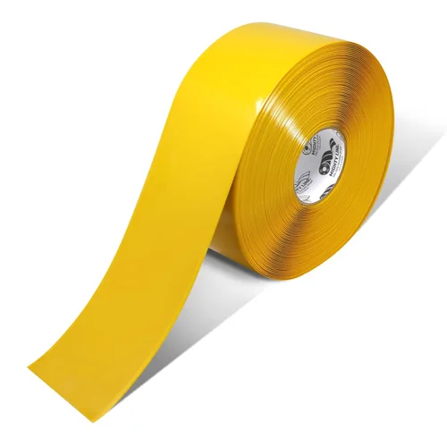 Vista 25 de Mighty Line Cinta de marcado de piso sólido para seguridad, precaución, advertencia, resistente, adhesivo para despegar y pegar, diseño de borde