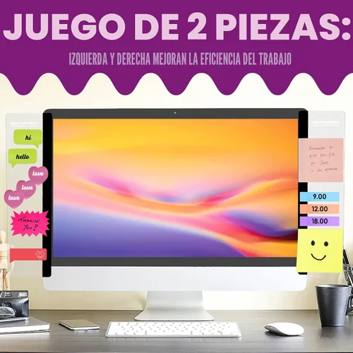 Vista 2 de MDOZQ Accesorios de escritorio de oficina, 2 unidades, monitor de computadora, tablero de mensajes, suministros para mujeres y hombres, soporte