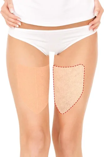 Vista 4 de Pegatinas antirozaduras interiores en forma de V en el muslo,Adhesivo resistente al desgaste cuerpo anti-fricción almohadilla,Parches invisibles
