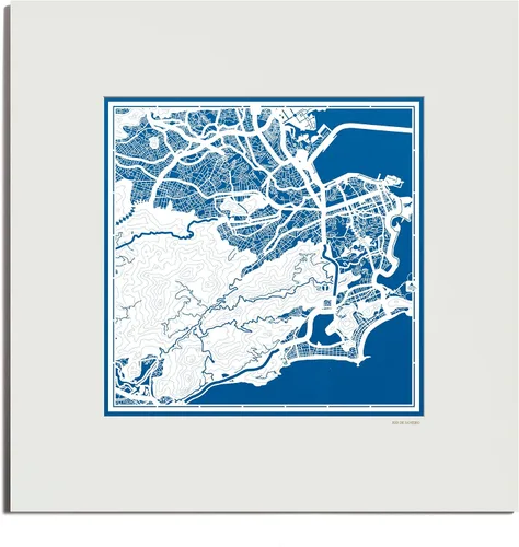 Vista 38 de O3 Design Studio San Diego, CA Paper Cut Map Matted Grey 20x20 in Paper Art
