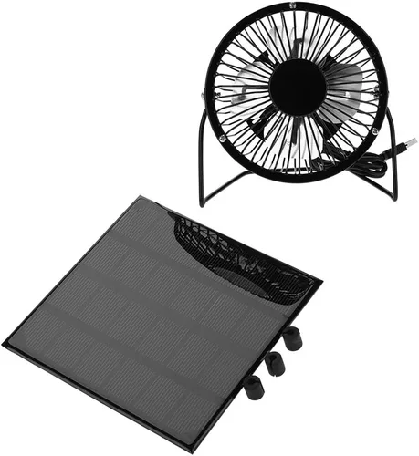 Vista 7 de Kit de mini ventilador de panel solar, 3 W 6 V al aire libre impermeable USB impermeable panel solar ventilador de refrigeración portátil al aire