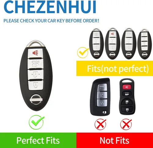 Vista 2 de Funda para llavero de 4 botones para Nissan, Azul 4 botones