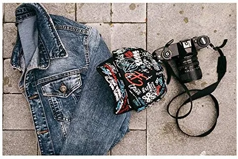 Vista 8 de Flipper Gorra de béisbol de algodón con diseño de graffiti Doodle para hombres y mujeres, sombrero Kpop con ala curva, ajustable