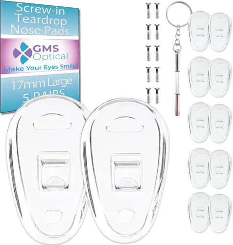 Vista 12 de GMS - Almohadillas de silicona para soporte de anteojos en la nariz con forma simétrica, 10 pares, 2
