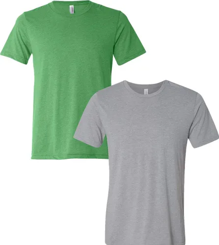 Vista 183 de Bella Canvas 3413c para hombre (1) Triblend verde + (1) Triblend rojo