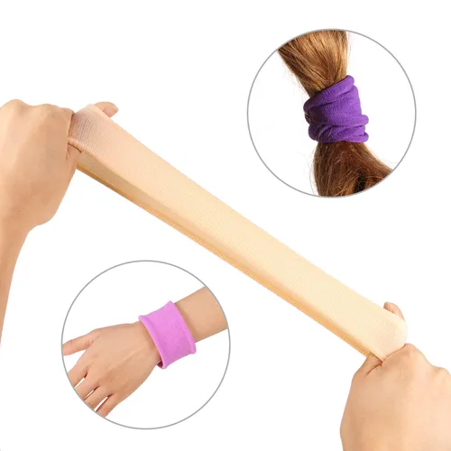 Vista 5 de 20 Piezas de algodón grande, ligas de cabello elásticas, bandas para cola de caballo, banda de cabello para cabello grueso, pesado y rizado de 6.5