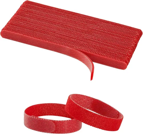 Vista 9 de 50 piezas de bridas reutilizables para cables, gestión de cables ajustable, organizador de cables, organizador de bridas, bridas de alambre Blanco +