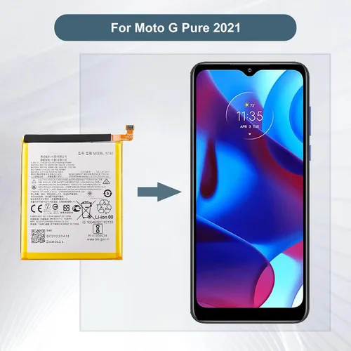 Vista 6 de Batería de repuesto NT40 compatible con Moto G Pure 2021 XT2163 con kit de herramientas de reparación