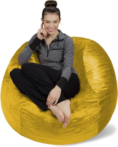 Vista 7 de Saco de sofá – Puff de felpa ultra suave - Silla de puf con espuma viscoelástica y funda de micro-gamuza - Mueble y accesorios rellenos de espuma
