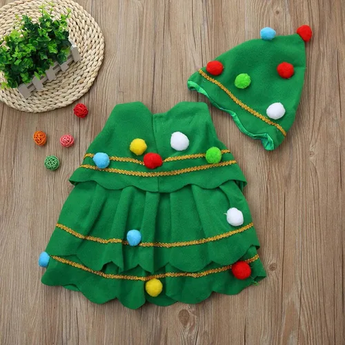 Vista 8 de Gamivast Lightning Deals of Today - Disfraces de Navidad para niños, disfraz de árbol, disfraz de árbol para niños y niñas, vestido B-verde, B-verde