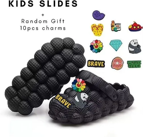 Vista 2 de LEPHYON Sandalias de burbujas para niños Zapatos de pelota de golf Zuecos Gargen para niñas Pantuflas divertidas para niños, cómodas