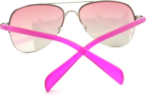 Vista 4 de Gafas de sol de aviador de tamaño pequeño para mujer, color fucsia