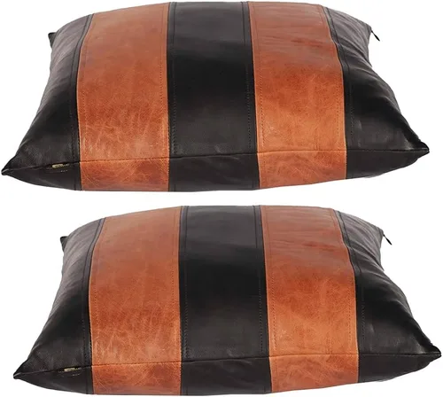 Vista 41 de LL LEATHER LOVERS Funda de almohada de piel de cordero - Funda de cojín para sofá, fundas decorativas para sala de estar y dormitorio, 20 x 20 Negro