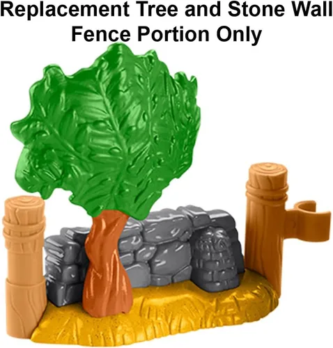 Vista 5 de Pieza de repuesto para juego de pesebre Fisher-Price Little People – HMX70 ~ Porción de valla de pared de árbol y piedra – Se engancha