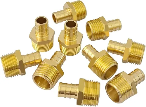 Vista 7 de Hooshing Paquete de 5 adaptadores macho Pex de 1/2 pulgada x 1/2 pulgada NPT de latón