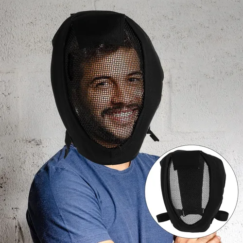 Vista 9 de Casco de esgrima Epee Fencing Face Guard + Ear Black
